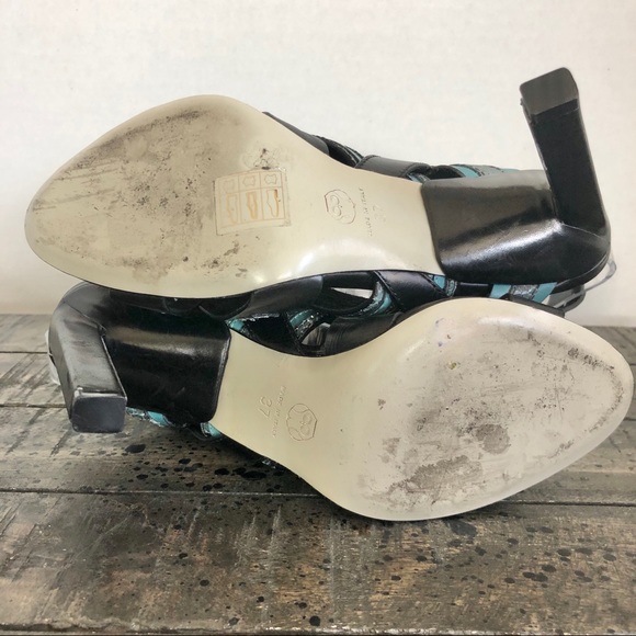 JASON WU PYTHON Snakeskin-Trimmed HEEL Sandals - Picture 7 of 13